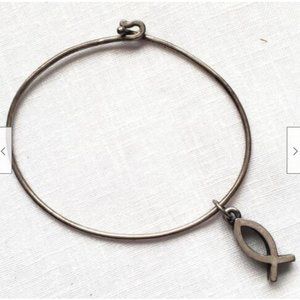 James Avery Bracelet Sterling Signed Dangle Fish 3D Charm Rare Minimalist 7 inch